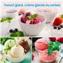 MEDION Sorbetiere et yaourtiere électrique en aluminium avec compresseur, machine a glace d'une capacité d'1,5 litre (correspond