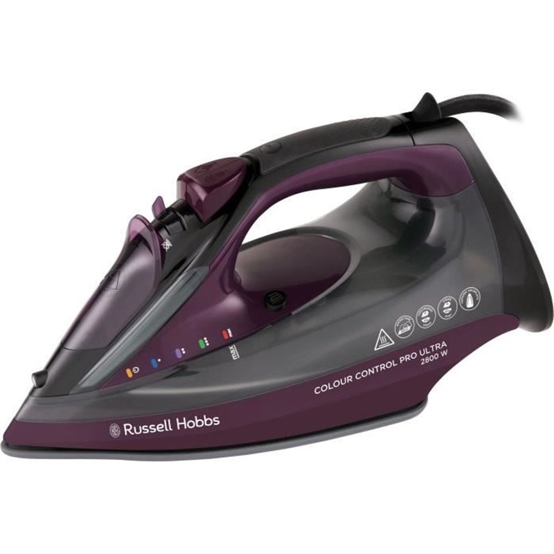 Fer a repasser - RUSSELL HOBBS - Colour Control Pro Iron Ultra - 2800 W - Noir / Violet