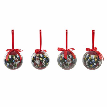 Boules de Noël DKD Home Decor Père Noël PVC (7 pcs) (7.5 x 7.5 x 12 cm)