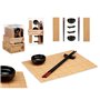 Set de sushi Kinvara SJ4702 Noir Naturel Bambou Vaisselle (8 Pièces) (6 Unités)