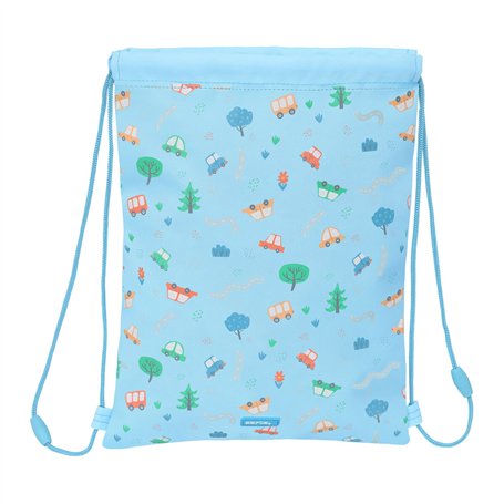 Sac à dos serré par des ficelles Safta Coches Bleu 26 x 34 x 1 cm