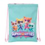 Sac à dos serré par des ficelles SuperKitties Rose Turquoise 26 x 34 x 1 cm