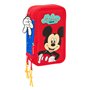 Pochette à crayons triple Mickey Mouse Clubhouse Good day Bleu 12,5 x 19,5 x 5,5 cm 37 Pièces