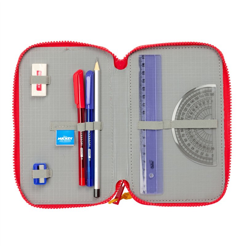 Image secondaire de la pochette à crayons triple Mickey Mouse Clubhouse Good day Bleu 12,5 x 19,5 x 5,5 cm 37 Pièces