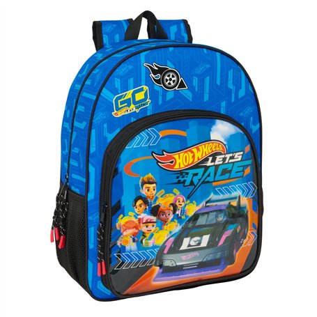 Cartable Hot Wheels Let's race Bleu Noir 33 x 42 x 14 cm