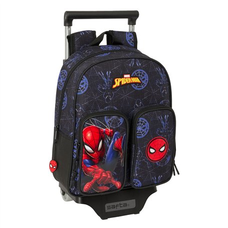 Cartable à roulettes Spider-Man Attack Noir 27 x 33 x 10 cm