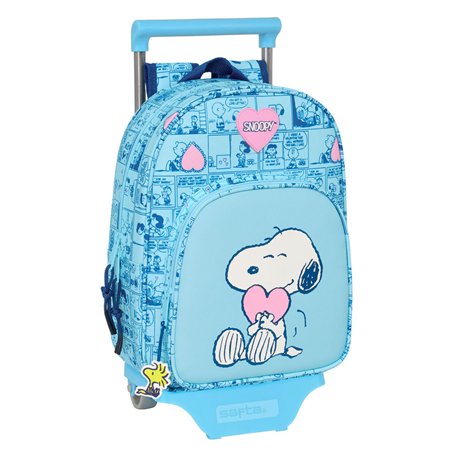 Cartable à roulettes Snoopy Love Bleu 26 x 11 x 67 cm 26 x 34 x 11 cm