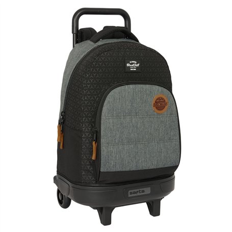 Cartable à roulettes BlackFit8 Old school Noir Gris 33 x 45 x 22 cm