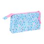 Trousse Fourre-Tout Triple Vicky Martín Berrocal Paraíso Rose Bleu clair 22 x 12 x 3 cm
