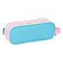 Trousse Fourre-Tout Double Benetton Unique Rose Turquoise 21 x 8 x 6 cm
