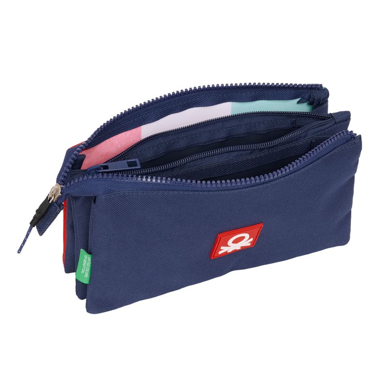 Image secondaire de Trousse Fourre-Tout Triple Benetton Flag Blue marine 22 x 12 x 3 cm