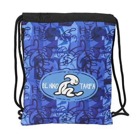 Sac à dos serré par des ficelles El Niño Roller Bleu Noir 35 x 40 x 1 cm