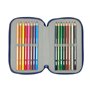 Pochette à crayons triple F.C. Barcelona Blue marine 12,5 x 19,5 x 5,5 cm 37 Pièces