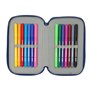 Pochette à crayons triple F.C. Barcelona Blue marine 12,5 x 19,5 x 5,5 cm 37 Pièces