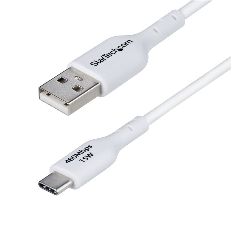 Câble USB Startech USB2AC1MNCWHE Blanc 1 m