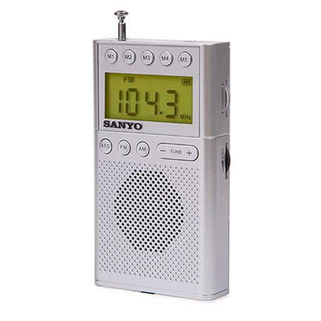 Radio numérique portable Sanyo Argenté AM/FM