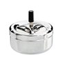 Cendrier Excellent Houseware Avec couvercle Plaque Tournante Argenté Multicouleur métallique Acier inoxydable Ø 9,5 cm