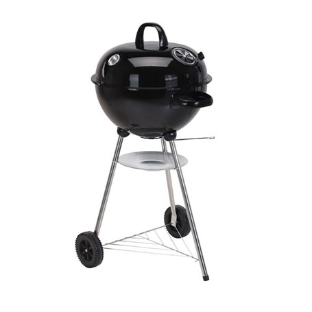Roues de barbecue au charbon de bois Noir 47 x 90 cm Ronde