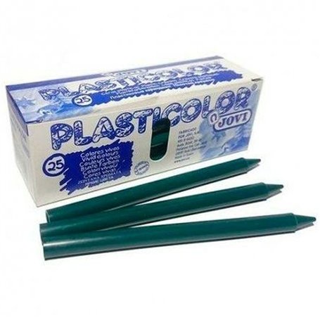 Crayons gras de couleur Jovi Plasticolor Vert foncé (25 Unités)