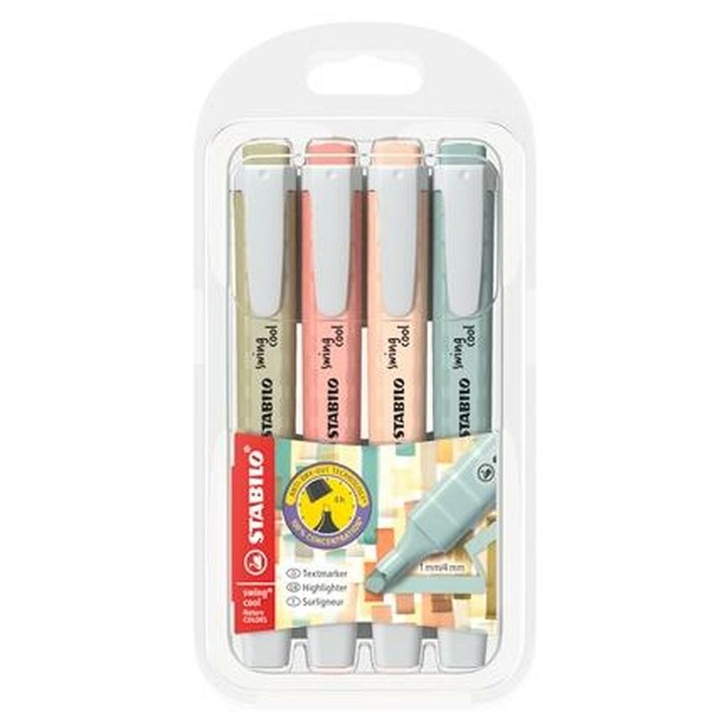 Ensemble de Marqueurs Fluorescents Stabilo Flash Multicouleur 4 Pièces