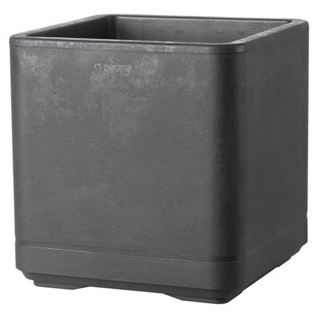 Pot de fleur Cube - DEROMA- Cosmo - Anthracite - A réserve d'eau - Roulettes - 38 cm
