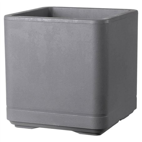 Pot de fleur Cube - DEROMA - Cosmo -  Ashgrey - A réserve d'eau - Roulettes - 38 cm