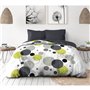 Parure de lit microfibre - HOME LINGE PASSION - BULLES DE REVE - Housse 240 x 260 cm + 2 taies d'oreiller 63 x 63 cm - Gris