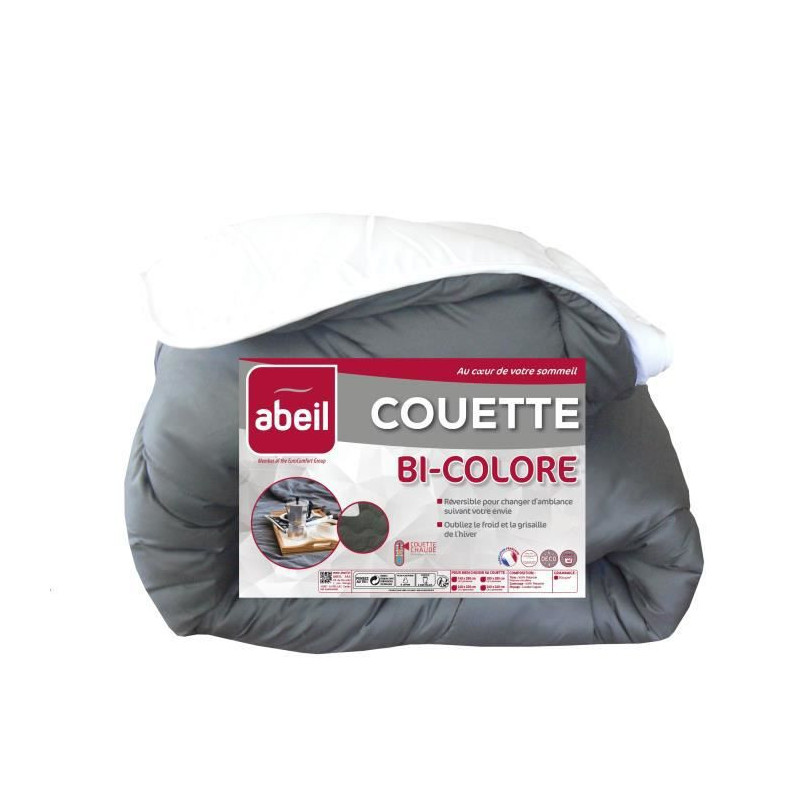 Couette légère Abeil Blanc Gris Blanc/Gris 350 g/m² 140 x 200 cm