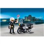 PLAYMOBIL - Valisette Motard de Police - Garçon - 13 éléments - A partir de 4 ans