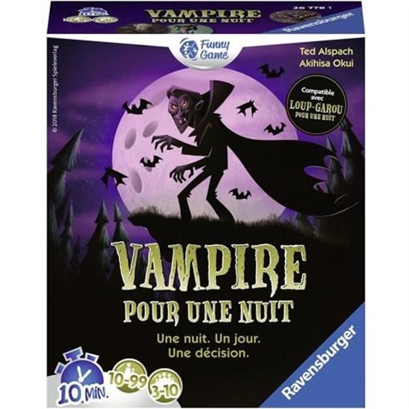 Jeu de rôle - RAVENSBURGER - Vampire pour une nuit - 10 ans - 30 min - Noir