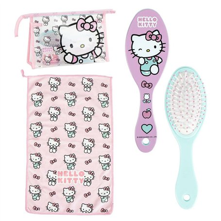 Trousse de Toilette avec Accessoires Hello Kitty Rose 23 x 15 x 8 cm