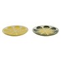 Assiette plate Home ESPRIT Jaune Vert Grès Citron 22,5 x 22,5 x 2,5 cm (2 Unités)