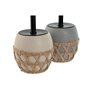 Brosse de salle de wc Home ESPRIT Noir Gris Crème Fibre Dolomite 11 x 11 x 38 cm (2 Unités)