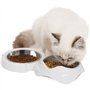 Gamelle pour chat - CATIT - PIXI - 2 x 200ml - Double - Bols en acier inoxydable amovibles - Blanc