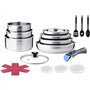 Batterie de cuisine induction - ARTHUR MARTIN - AM0566 - 18 pieces - Poignée amovible - Tous feux dont induction - Acier inoxyda