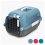 Cage de transport pour chat - CATIT - Moyen - Hauteur max chat 27 cm - Bleu-gris