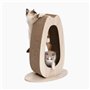 Griffoir pour chat - CATIT - Pixi Grand - Avec balle en tissu et plume - Aspect chene naturel