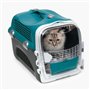 Cage de transport pour chat - CATIT - Cabrio - Multifonctionelle - Ouverture 360° - Turquoise