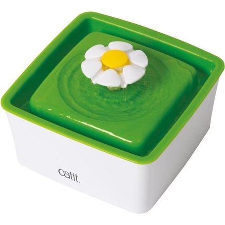 Fontaine a eau pour chat a fleur mini - CATIT - Flower mini - 1,5L - Accessible chatons et chats de petite taille - Vert