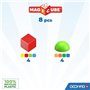 Blocs magnétiques - GEOMAG - Magicube 061 - 8 pieces - Empilables - Plastique recyclé