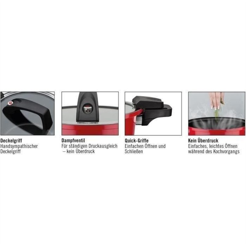 Image secondaire de Cuiseur basse pression - GSW - 24 cm - 6 L - Aluminium forgé - Induction - Rouge