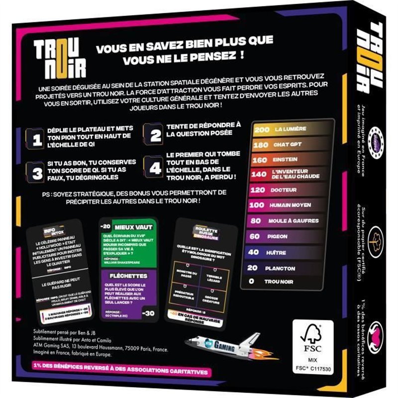 Image secondaire de Trou Noir - Jeu de Societe - Jeu d'ambiance - Quiz Culture Générale Entre Amis ou en Famille