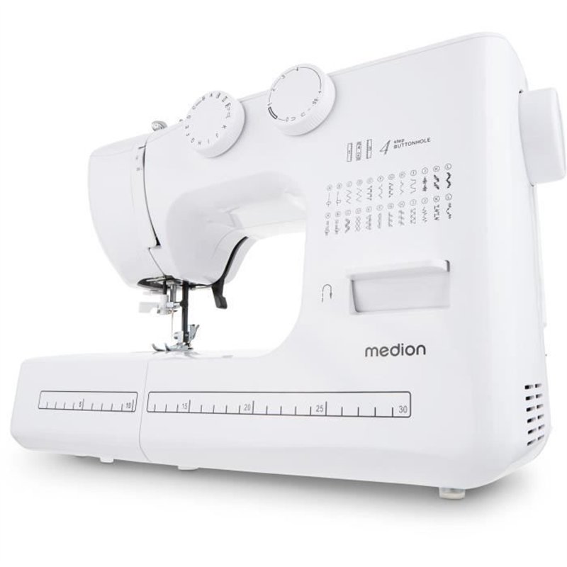 Machine a Coudre - MEDION - SM 60 - 62W - 24 Points + Points Doubles - 700 tr/min - LED - Blanc