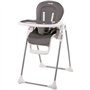Chaise haute NANIA BIANCA - 6 mois a 36 mois - Dossier inclinable - Hauteur réglable - Pliage compacte - Gris