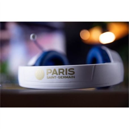 Casque gaming filaire - KONIX - PC, PS4, PS5, Switch, Xbox - Micro 45° - Câble 1,5 m - Blanc et bleu