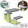Smoby Life - Table de Pique Nique adaptable aux maisons Smoby - 2 bancs
