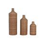 Ensemble de 3 Vases Home ESPRIT Marron Métal Naturel 25 x 25 x 82 cm (3 Pièces)