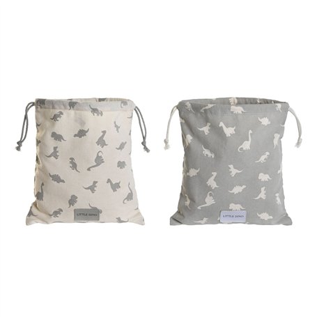 Sac à dos enfant DKD Home Decor Blanc Gris 24 x 2 x 26 cm (2 Unités)