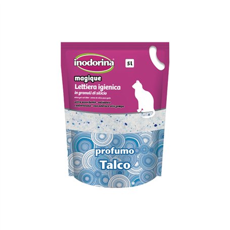 Sable pour chats Inodorina Magique Talco Talc en poudre 5 L