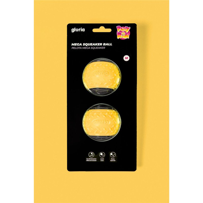 Image secondaire de Boule pour animaux de compagnie Gloria PLAY AND RUN Jaune TPR M 6,35 cm 2 Unités